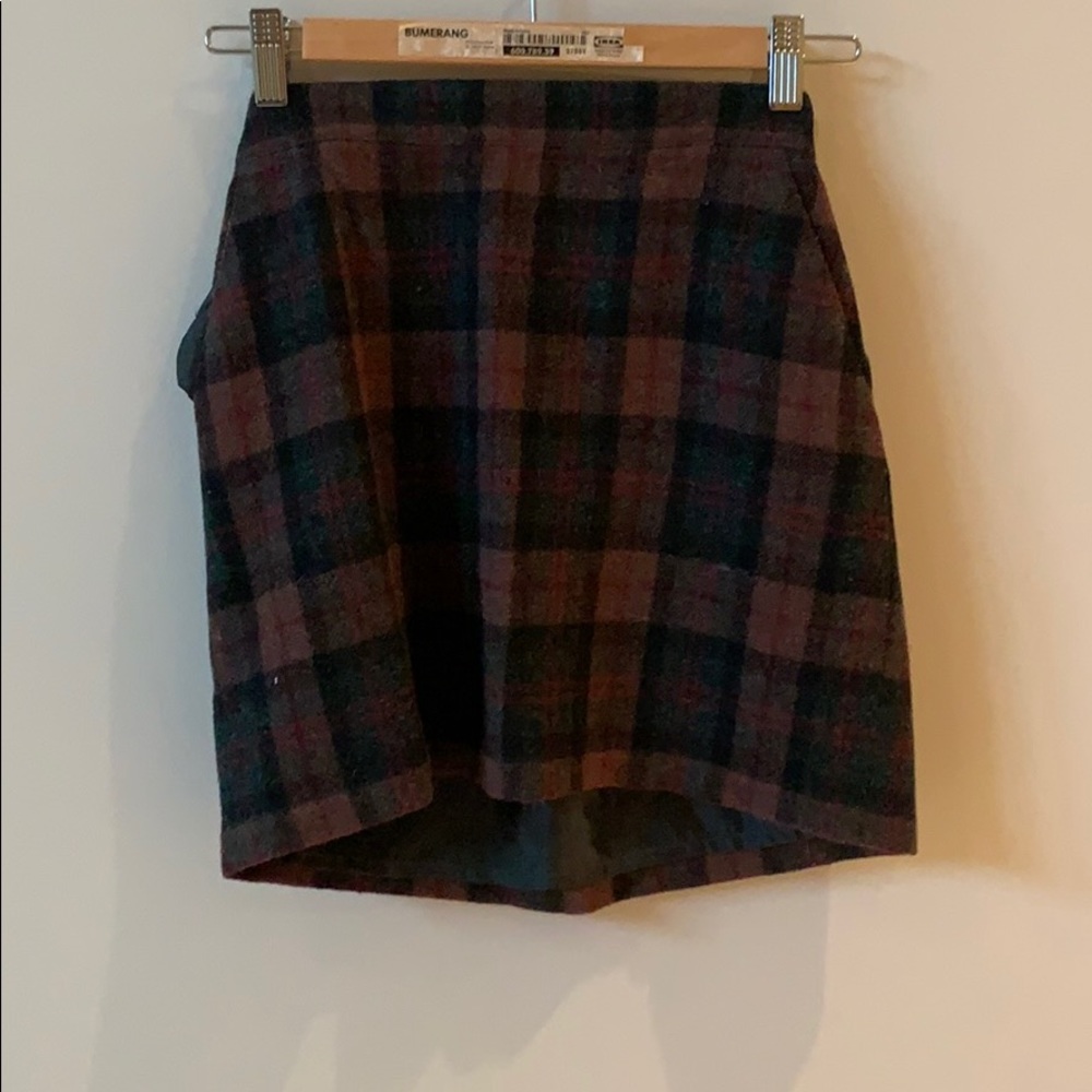 Plaid thick mini skirt